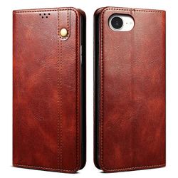 iPhone 16e kotelo Crazy Horse Texture vahamainen nahka lompakkoteline puhelimen kansi - ruskea Monivärinen Brown