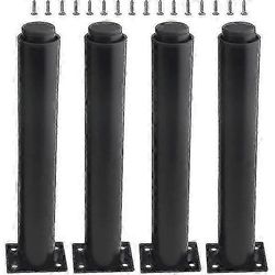 (25-42cm, musta) 4 vahvan säädettävän metallihuonekalujalan sarja