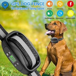 Gps trådlöst hundstängselsystem Elektriskt hundstängsel med GPS-säkert husdjursinneslutningssystem med stort signalområde upp till 6560ft.