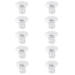 Laippaosat 13/15/17/19/21 mm 10 kpl, yhteensopiva Momcozy S12 Pro/S9 Pro/S12/S9 -rintapumpun kupin kanssa