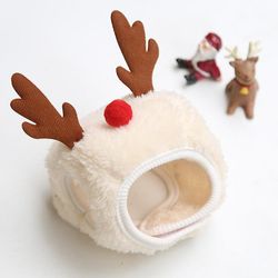 Pet Christmas Hat Drool Håndklæde Bib Teddy Lov Fight Bo Mei Vinter Tøj Kostume Supplies Hvide hatte gevirer Within 15 kg