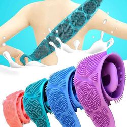 Witdreamer Silikone Tilbage Scrubber Body Rengøring Tools Bath Belt Massage Brush Rengøring Tool Lilla