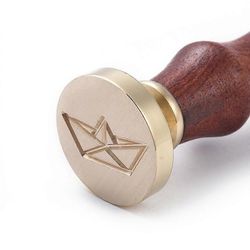 DIY leikekirja messinki vaha sinettileimasin ja puukahva sarjat paperivene kultainen 8,9x2,5cm Postimerkit: 25x14,5mm