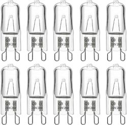 Augro G9 halogeenilamppu 28W 230V, 370LM 2700K lämmin valkoinen himmennettävä, G9-kapselilamput, 10 kpl pakkaus