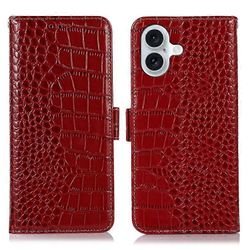 Yhteensopiva iPhone 16 -kotelon kanssa aito lehmännahka RFID-estävä lompakon käännettävä puhelimen kansi Punainen