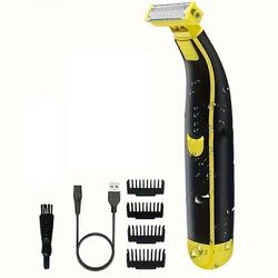 Miesten sähkökäyttöinen parranajokone Dual Blade Wet &; Dry Razors Koko kehon pestävä USB ladattava tarkkuus Tri