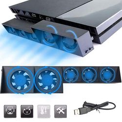 Mikasa Ps4 køleventilator, usb ekstern køler 5 ventilator turbo temperaturkontrol