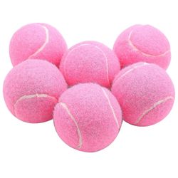 6 stk rosa tennisballer Slitesterke elastiske baller 66 mm nybegynnere trener tennisball