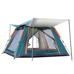 Automaattinen 3-4 hengen teltta - vedenpitävä, taitettava, kannettava, kolmipuolinen ilmanvaihto, hyönteisenkestävä, tukeva, täydellinen ulkoretkei...