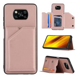 Gangxun Sag For Xiaomi Poco X3 Nfc/x3 Vintage Cuir Cover Læderetui Kofanger - Rose