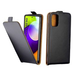 Samsung Galaxy A52 5G / 4G Business Style pystysuora käännettävä TPU-nahkakotelo, jossa korttipaikka (musta)