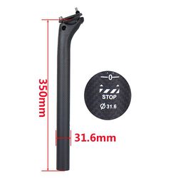 Carbon Sadelpind Mountainbike Cykel sædestolstol 3K 31,6 x 350 mm 6508