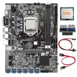 B75 12-kort Btc-gruvedrift Hovedkort + cpu + usb3.0 19-pinners adapter + sata / bryterkabel 12 Usb3.0 (pcie) spor [gratis frakt]