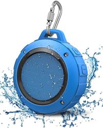 Linkrunning Udendørs vandtæt Bluetooth-højttaler, Kunodi trådløs bærbar mini bruser rejsehøjttaler med subwoofer, forbedret bas, indbygget mikrofon...