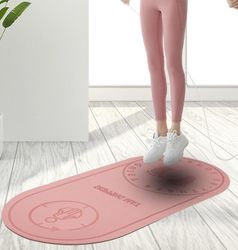 Handuo Lydisolering og stødabsorbering Hjem Indendørs Aerobic Dancing Øvelse Mute Yoga Mat Pink