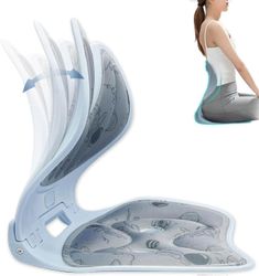 Unbrand Ristiselän tukityyny työtuolille, ergonominen selkätuki asennon korjaamiseen ja selkäkipujen lievitykseen, istuintyyny 1 kpl