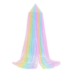 Rainbow lasten sängyn katos kannettava vauvansänky kupoli verkkohiha hengittävä polyesteri leikkikehä koristelu Yksittäinen verkko