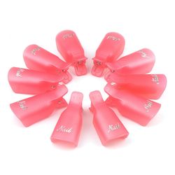 10pcs Nail Art Soak Off Cap Clip Uv Gel Polsk Remover Wrap Tool Fingers Fluid til fjernelse af lak manicure værktøjer Pink