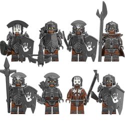 8stk / sett Ringenes Herre-serien Minifigurer Byggeklosser Kit, Warrior Mini Action Figurer Leker Fans Gaver For 6 år + Barn Gutter Jenter