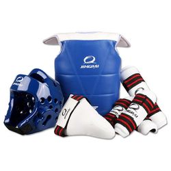 Taekwondo suojavarusteet viisiosainen lasten Taekwondo suojavaruste koko peli paksuuntunut aikuisten puku aito ilmainen paketti sininen L