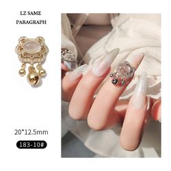 Manicure Zircon smykker Pearl Luksus Palace Mørk barok neglebjørn Dekoration 18310