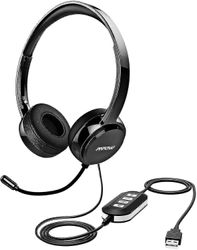 Usb-headset/ 3,5 mm computerheadset med mikrofonstøjreducerende letvægts-pc-headset