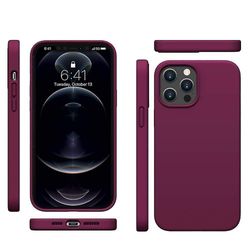 Suren Iphone 12 Pro Max stødsikker flydende silikone 6,7 tommer sag Rød