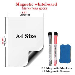 Magnetiske soft whiteboard køleskab klistermærker sletning Memo Opslagstavle A4 Q2Pen 1Eraser