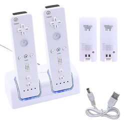 Oppladbare batteripakker og Dual Charger Charging Dock Suits For Wii Remote