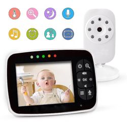 Trådløs Baby Monitor 3,5 tommer LCD-skærm Skærm Infant Night Vision