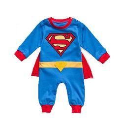 Besser Toddler Infant Kid Baby Boy Girls Superhelt Romper Outfits Fancy Dress Blå langærme 18-24 M