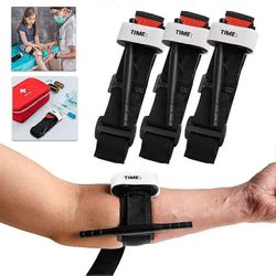 Sotilasluokan vahvistetut kiristyssideet ulkohätätilanteisiin, yhden käden kiristyssidehihna nopeaan verenkierron hallintaan 3pcs