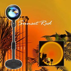 Witdreamer Sunset Projektor Lampe Usb Atmosfære Led Skrivebord Natlys Projektion Værelse Indretning Solnedgang røde