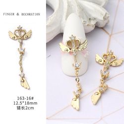 Manicure Light Luksus Micro-indlagt Zircon Diamond Pearl Chain Ornament Candy Kanin Star Nail Dekoration Materiale 16316