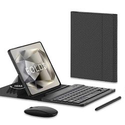 Unbrand Samsung Galaxy Z Fold 6 -näppäimistölle ja -hiirelle päivitä kannettava magneettinen Bluetooth-näppäimistö, jossa on nahkakotelo ja kapasit...