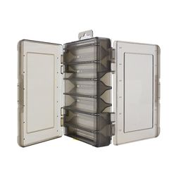 Dobbeltsidet fiskegrejskasse lokkemad lokkekrog opbevaringsboks Sort 12 cells