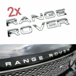 Chrome Range Rover Front Grill Bonnet Badge Emblem Bonnet Og Back Boot Lettering Badge (pakke med 2)