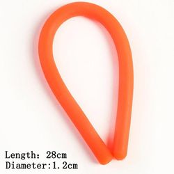 Wyrerr 28cm Dekompression Legetøj Blødt gummi Trykreducerende Reb Nudler Form Sjovt Klem Sensorisk legetøj Stress Reliever Fidget Legetøj orange L