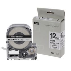 Musta valkoisella tarranauhalla Yhteensopiva Epson Label Nauhat 12mm Lw-300 Lw-400