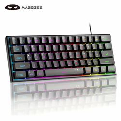 MageGee TS91 mini 60% peli-/toimistonäppäimistö, vedenpitävä näppäinhatun tyyppinen langallinen RGB-taustavalaistu kompakti tietokoneen näppäimistö...