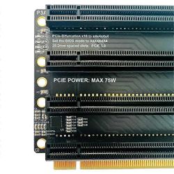 PCIe-Bifurcation X16 - X4X4X4X4 -laajennuskortti PCI-E Gen3 3.0 X16 1–4-porttinen jaettu sovitinkortti SA