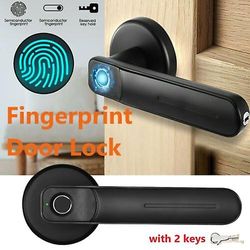 Fingeravtrykk elektronisk dørlås biometrisk dørhåndtak med nøkler, sikkerhet