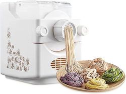 Electric Pasta Maker, automaattinen pasta- ja nuudelivalmistaja 9 eri muodolla, pastanvalmistuskone tuoreen pastan valmistukseen, valkoinen