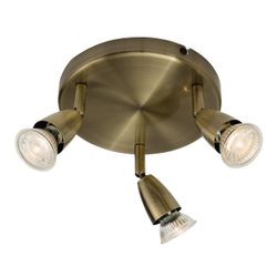 Endon Collection Lighting Amalfi justerbar 3 lys spotlight antikke messing, GU10
