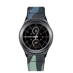 AIR Læderrem og metalramme erstatning for Amazfit 1/2 / 2S - Blå camouflage