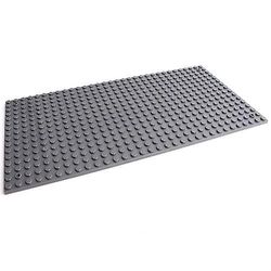 Ebox Dobbeltsidede bundplader plast små mursten kompatible byggeri legetøj Dar grå 12.8x25.6cm