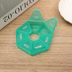 Rejser 7 rum pill box box arrangør box dispenser boks 2 stk Grøn