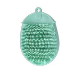 2pcs Silikone Massage Bad Brush Med Hook Soft eksfolierende handsker Baby Brusere Rengøring Mud Dirt Remover Scrub Brusere Bubble Grøn