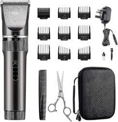 DUqi Woner Miesten hiustenleikkurit, hiljainen hiustenleikkuri, tehokas 2000 Mah akku akkujohdottomat hiustenleikkurit, 16-osaiset kodin hiustenlei...