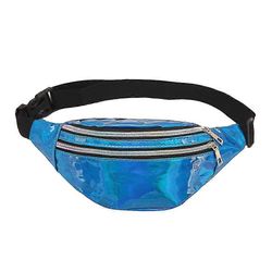 Fanny Packs For Women Festival Party Rave Shiny Phanny Pack Matka Vaellus Vyötäröpaketit Vaaleansininen